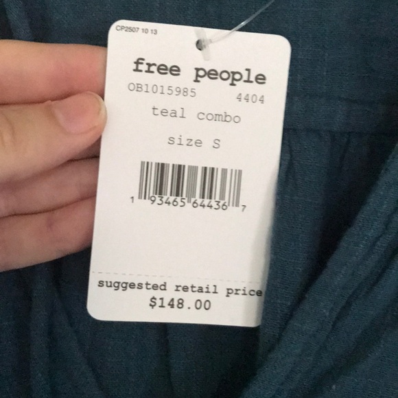 Free People Embroidered Teal tunic/dress - Picture 5 of 6